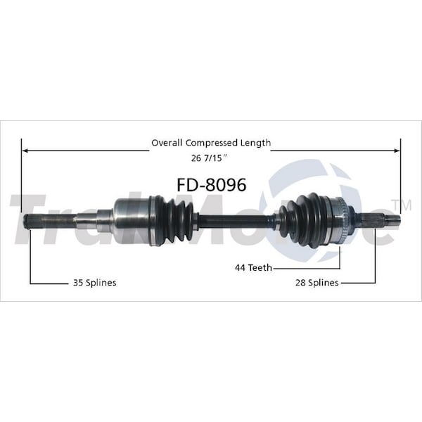 Surtrack Axle Cv Axle Shaft, Fd-8096 FD-8096 - main